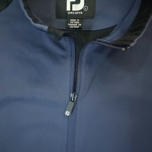 FootJoy Dry Joys Men’s Golf Jacket Long Sleeve Navy Black Zip Front Jacket, L - Picture 7 of 13